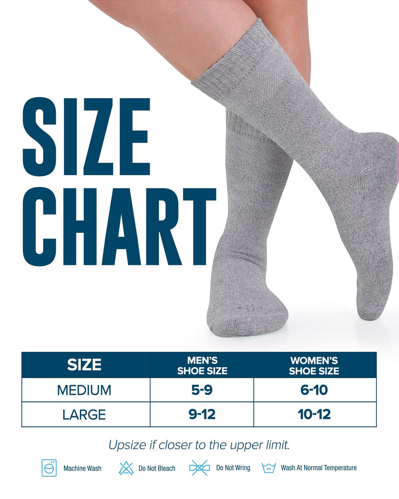 [Australia] - Doctor's Select Bamboo Viscose Diabetic Socks Women - 4 Pairs Crew Womens Diabetic Socks | Diabetic Socks for Women Size 6-9 Medium Black, Grey, Beige, Navy 