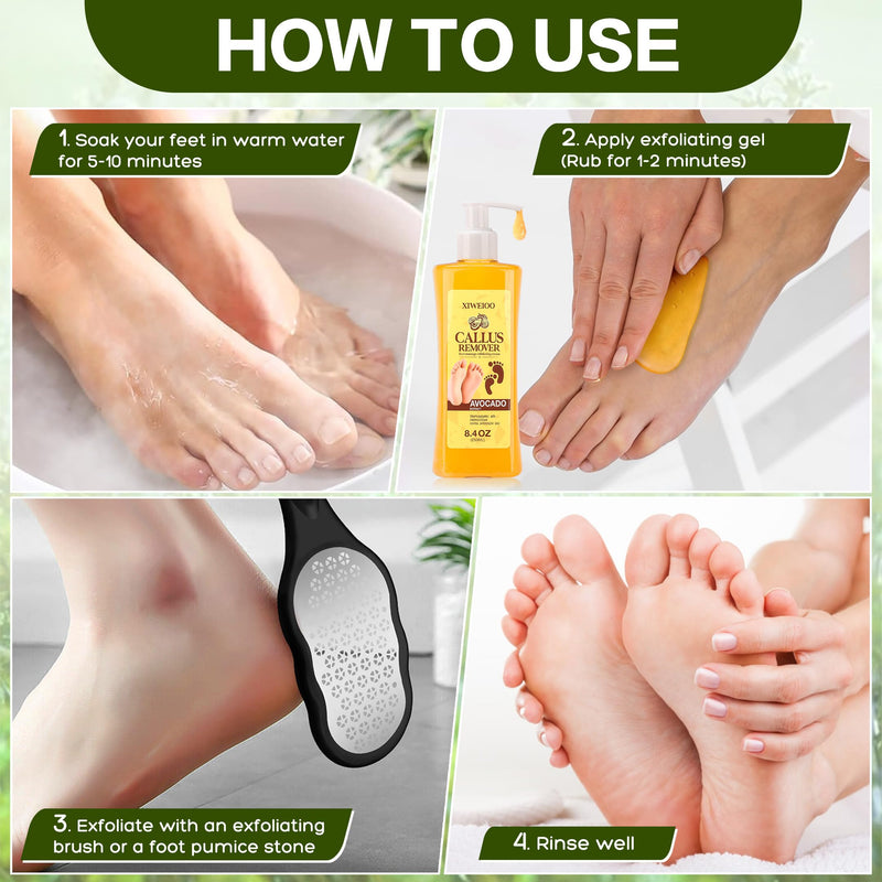 [Australia] - Foot Callus Remover Gel Kit Heel Exfoliator Dead Skin Remover Pedicure Foot Spa Products Set Home Pedicure Foot Care Spa Supplies for Rough, Dry, Cracked Skin Cracked Heel, Professional 
