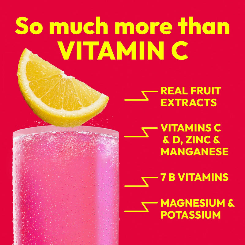 Emergen-C 1000mg Vitamin C Immune Support Powder, Pink Lemonade, 30 ct | B Vitamins for Energy, Zinc and Manganese, Vitamin D, Electrolytes, Natural Pink Lemonade Flavor 9.9 Ounce (Pack of 1)