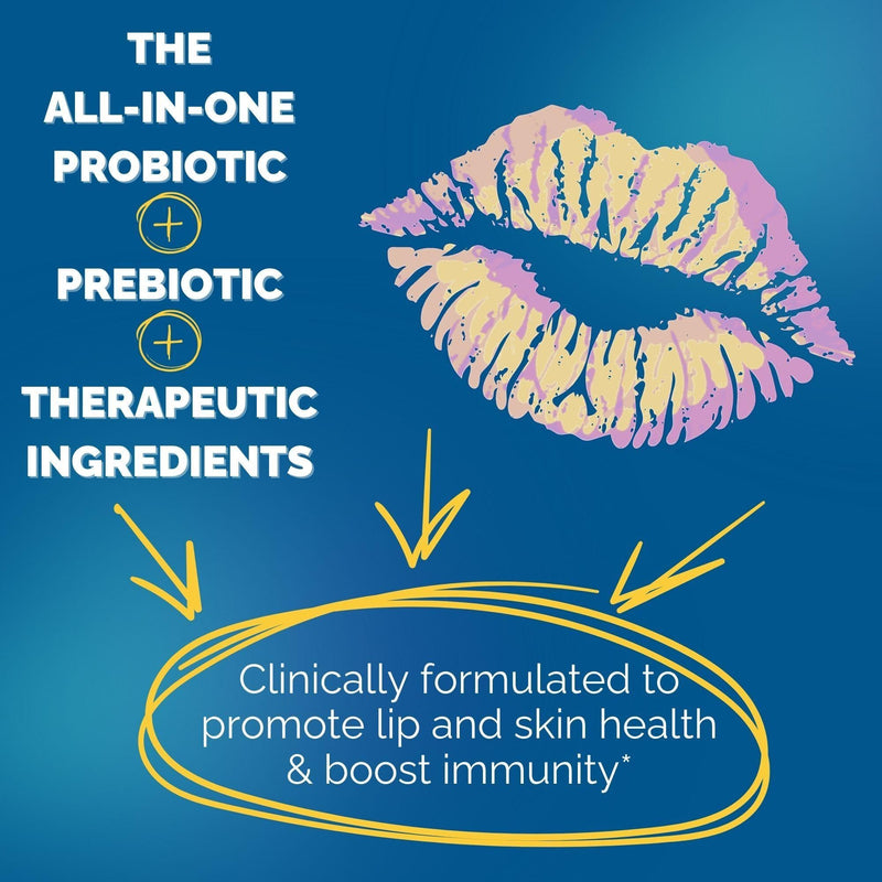 [Australia] - Cold Sore Treatment for Lips - Lysine Supercharged with Acidophilus Probiotic & Lactobacillus Rhamnosus + Vitamin C for Lip and Skin Health - Immune Support for Effective Prevention and Clear Skin 60 Count (Pack of 1) 