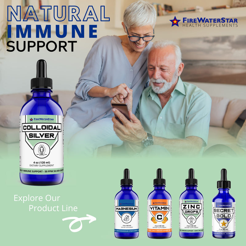[Australia] - FWS Colloidal Silver for Immune Support - 99.99% Pure Silver Colloidal - 4 oz - 60 Servings - 2 Month Supply - Glass Bottle - 50 ppm Coloidal Silver Drops - Clear Liquid Silver - Plata Coloidal Dropper 