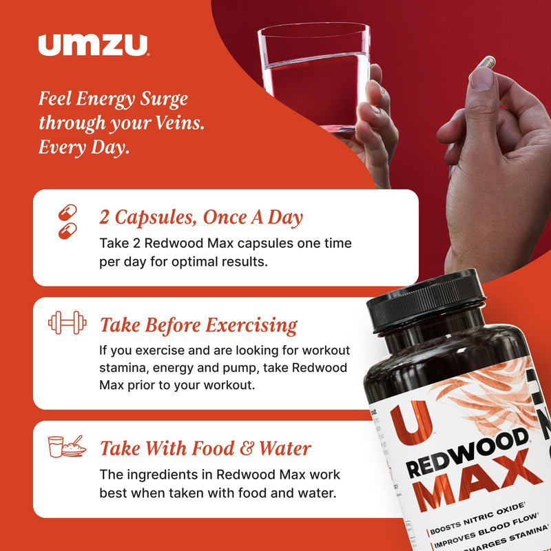 [Australia] - UMZU Redwood Max Nitric Oxide Booster, 1-Month Supply ‚Äì Advanced Nitric Oxide Supplement with Fitnox Blend, Pine Bark, Resveratrol & Tart Cherry ‚Äì Promotes Healthy Circulation, Energy and Recovery Redwood Max 1-Month Supply 
