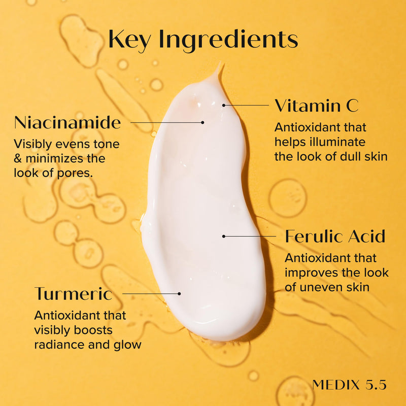 MEDIX Vitamin C Cream + Niacinamide Brightening Body Lotion | Anti Aging Moisturizer Vitamin C Lotion For Women & Men To Soften The Look Of Dark Spots, Wrinkles, & Uneven Looking Skin Tone, 15 Fl Oz 3 - Vitamin C Brightening Cream 15 Fl Oz (Pack of 1)