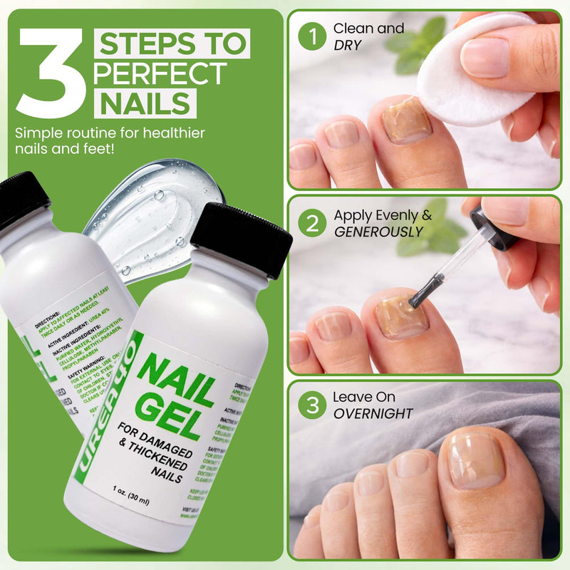 Urea Nail Gel - Softens Cracked Heel Calluses & Thick Toenails (Urea 40%) | Urea Nail gel to Repairs Damaged, Yellow, Discolored Nails – Highly Effective & Quick-Dry Fingernails & Toenail Treatment Green