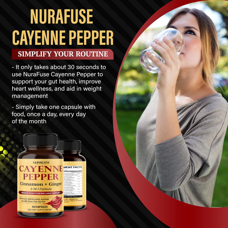 [Australia] - Cayenne Pepper 8-in-1 Formula - with Cinnamon, Ginger Turmeric, Odorless Garlic, Artichoke Non-GMO, Gluten-Free, Soy-Free 150 count (pack of 1) 