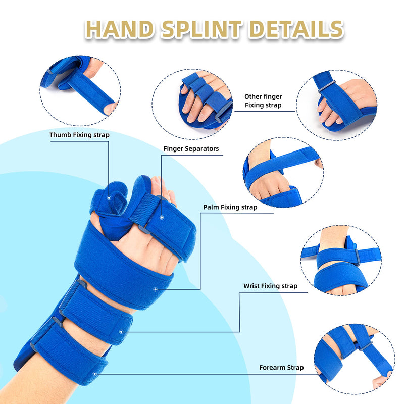 [Australia] - Fanwer Resting Hand Splint, Stroke Hand Therapy Equipment for Stroke Recovery Patients, Carpal Tunnel Syndrome, Arthritis, Tendinitis, Metacarpal Breaks Large Right 