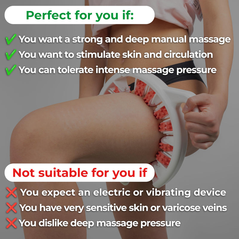 [Australia] - TESMED Cellulite Manual Massager : Made in Italy, Patented with Converging & Diverging Roller Technology. Anti Cellulite Roller for Thighs and Buttock 