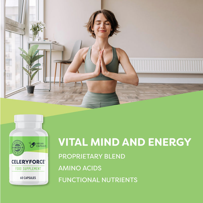 Vimergy Celeryforce® for Nerve, Muscle & Cell Support | 60 Servings | with Magnesium, Inositol, L-Glutamine, L-Taurine, Choline | Non-GMO, Gluten-Free, Vegan, Paleo, Kosher, Soy-Free