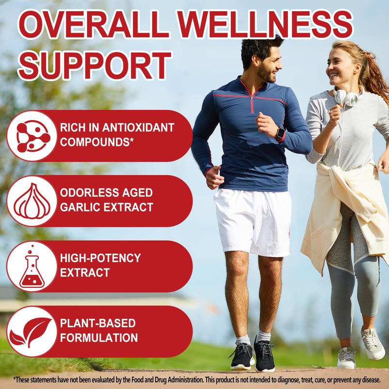 Aged Garlic Extract Capsules 7,500mg Equivalent 300 Softgels, Odourless Aged Garlic 15:1 Concentrate, Garlic Capsules for Daily Support, Non-GMO