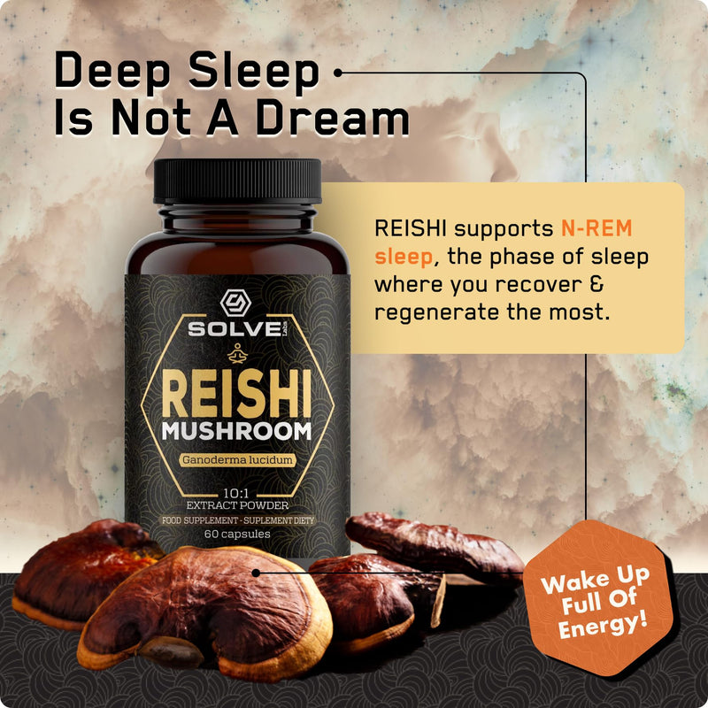 ● Premium Reishi Mushroom Capsules ● 51% Beta-D-Glucans ● 10:1 Concentrate ● No Fillers & Additives ● Vegetarian & Kosher ● 60 Capsules ● 1 Month Supply