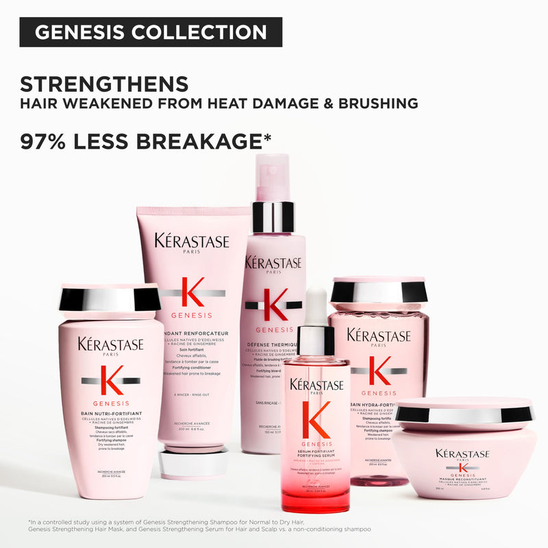 "Kerastase Genesis Strengthening Fondant Renforcateur Conditioner - For Normal To Dry Hair, Gently Cleanses & Helps Reduce Hair Fall, For Weak or Damaged Hair, Strengthens, Detangles & Hydrates 6.8 Fl Oz (Pack of 1)