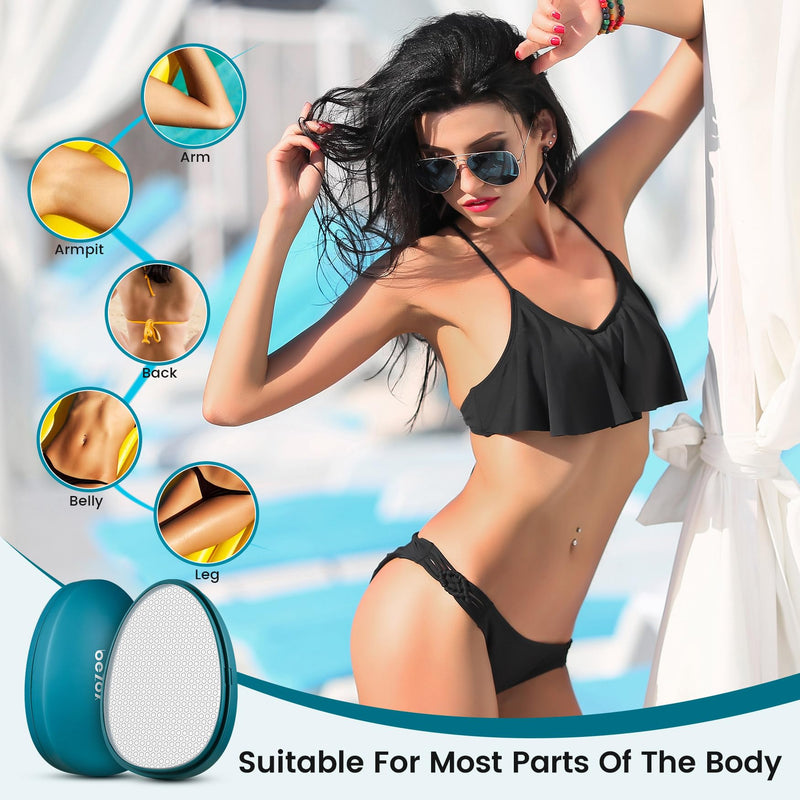 [Australia] - BEZOX Crystal Hair Remover, Glass Hair Eraser, Magic Crystal Hair Removal Stone for Full Body, Innovative Glass Body Hair Razor Epilator, Gentle Exfoliating Green 
