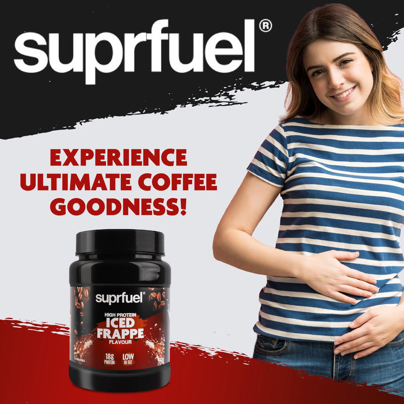 High Protein Coffee Frappe Mix – 400g - 18g Protein, Only 0.5g Fat - Low Calorie, Low Sugar - Instant Iced Frappe Drink Powder with Coffee & Lean Cocoa