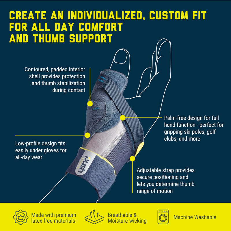 Push Sports Thumb Brace - Stabilizes Skier's Thumb, Optimizes Function (Left Small) Left Small (Pack of 1)