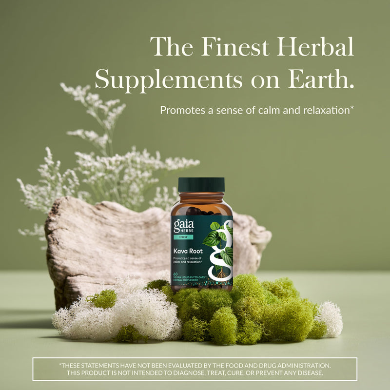 [Australia] - Gaia Herbs Kava Root - Helps Sustain a Sense of Natural Calm and Relaxation* During Times of Stress - Made with Noble Kava Cultivars - 60 Vegan Liquid Phyto-Capsules (20-Day Supply) Standard Packaging 
