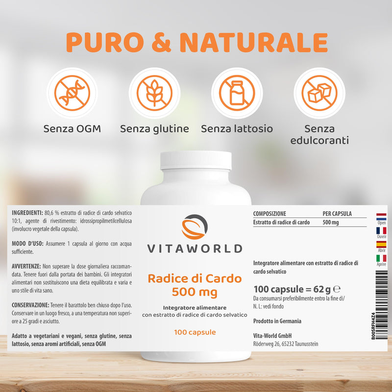 Teasel root extract 500mg 100 Capsules Vita World German Pharmacy Production