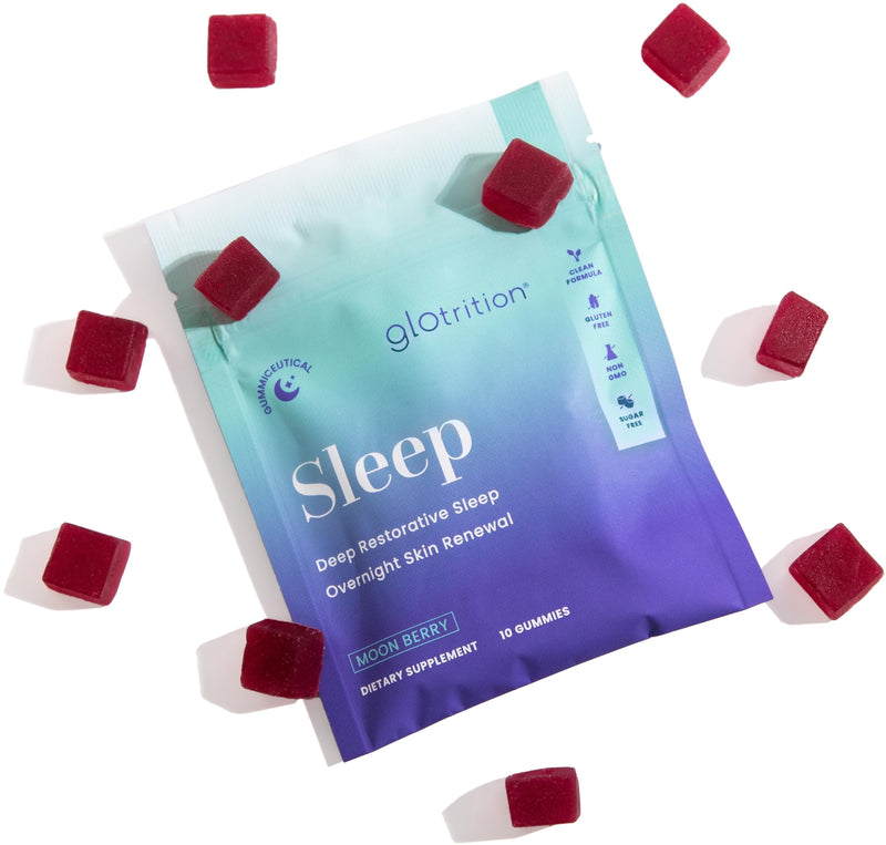 Glotrition Beauty Sleep Gummy Travel Pack | Deeper, Higher Quality Sleep | Rejuvenate & Moisturize Skin at Night | Non-Habit Forming with Natural Ingredients | 10 Gummies 10 Count