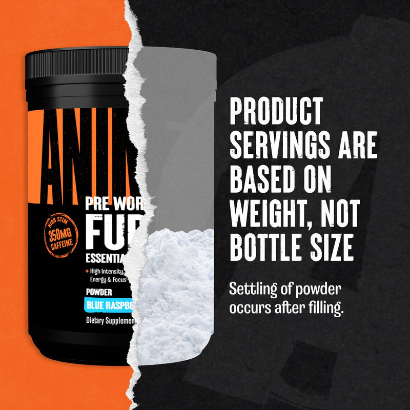ANIMAL Fury Pre Workout Blue Raspberry – Training Booster with BCAA, beta-Alanine, citrulline & 350 mg Caffeine – Sugar-Free pre-Workout Powder – for Focus, Pump & Energy – 30 Servings