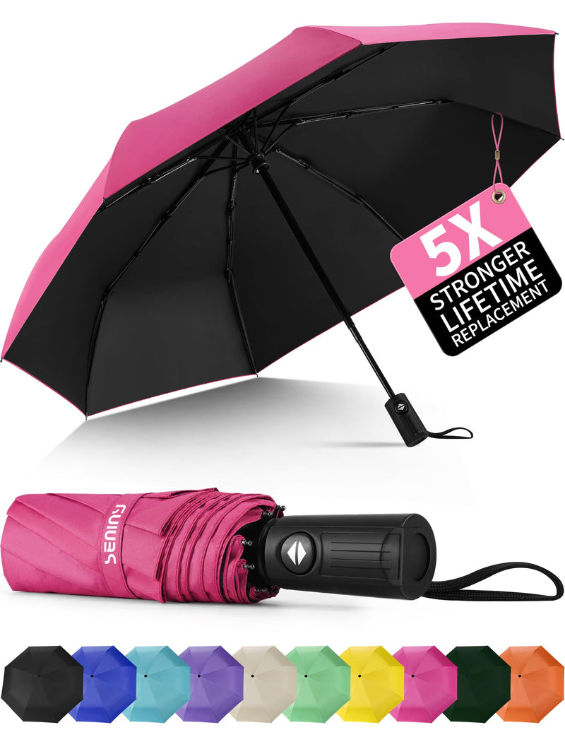 Seniny Umbrella with Carabiner Handle & Automatic Umbrella for Rain