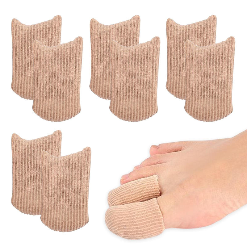 [Australia] - Ssiyiya Gel Toe Protector Big Toe Soft Fabric Toe Protector Closed Caps Toe Cuffs Anti Friction Big Toe Protector for Men Women Foot Care 8 Pack Skin Tone 