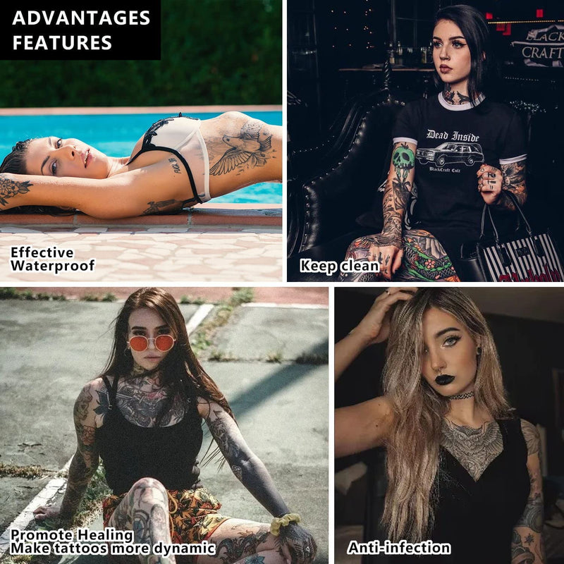 [Australia] - KeyEntre Tattoo Aftercare Bandage 6" x 1 Yard - Second Skin Bandage for Faster Tattoo Healing Recovery and Skin Care Protection - Tattoo Skin Waterproof Bandage - Transparent Film Waterproof(Black) 6x36 Inch (Pack of 1) 