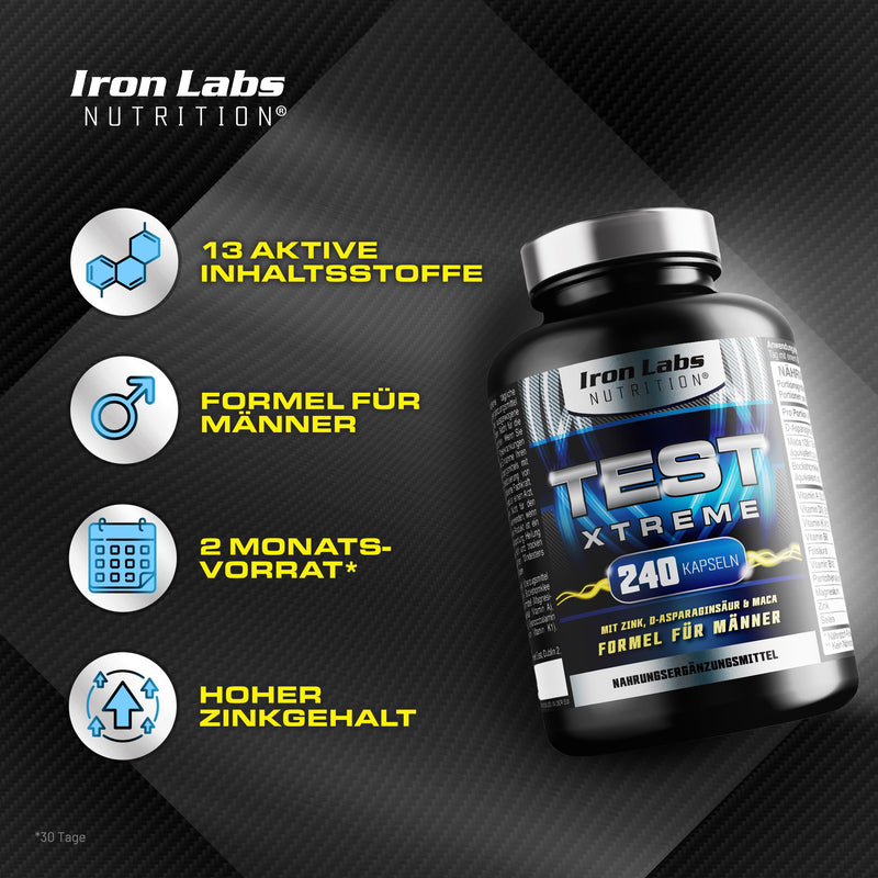 [Australia] - Test Xtreme - Formula for Men - Booster with Maca, D-Aspartic Acid, Zinc and Magnesium (240 capsules) 240 pieces (pack of 1) 