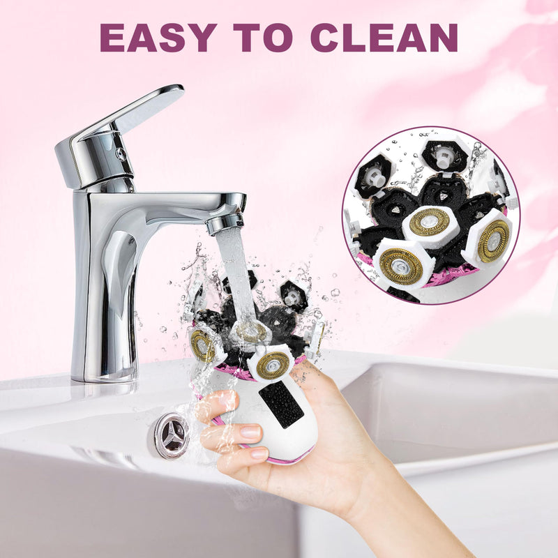 [Australia] - Electric Razors for Women, Wet/Dry 7D Rechargeable Rotary Shaver for Legs, Water Resistant Grooming Kit - Electric Razors for Women, Facial Hair Removal, Bikini Trimmer, Lips - Gentle Hair Remo Pink 