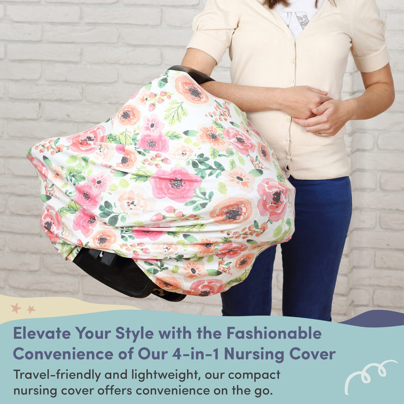 4 In 1 Fashionable Multi-purpose Infant Nursing Cover, Infinity Scarf & Shawl, Floral Floral 2