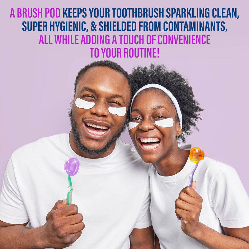 [Australia] - GuruNanda Brush Pods - Toothbrush Cover for Manual & Electric Toothbrush, Keeps Toothbrush Fresh & Clean, Travel Accessories with Natural Essential Oil Vapors, 4 Pack Pack of 4 