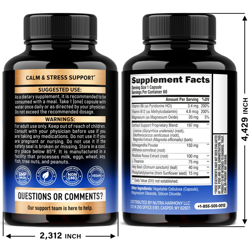 NUTRAHARMONY Saffron Extract & Cortisol Support Capsules