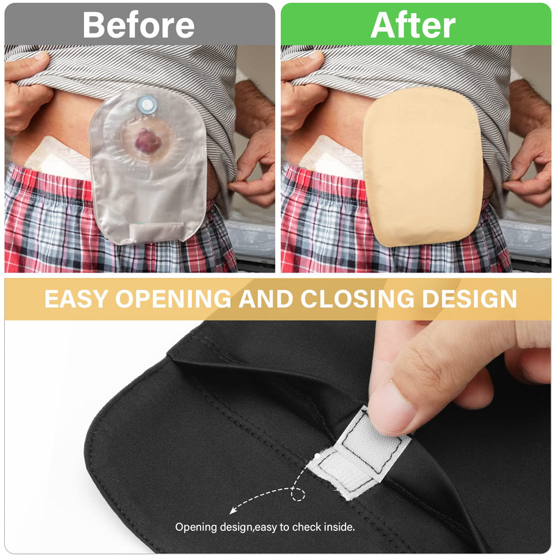 [Australia] - Sosation 8pcs Colostomy Bag Cover Stretchy Lightweight Colostomy Covers Women Ostomy Pouch Covers Ostomy Protective Bag Cover (Black, White, Beige, Brown) 