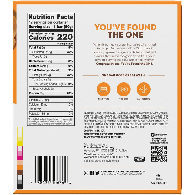 [Australia] - ONE Protein Bars, Maple Glazed Doughnut, Gluten Free with 20g Protein and 1g Sugar, Pantry Staples, 2.12 oz (12 Count) 