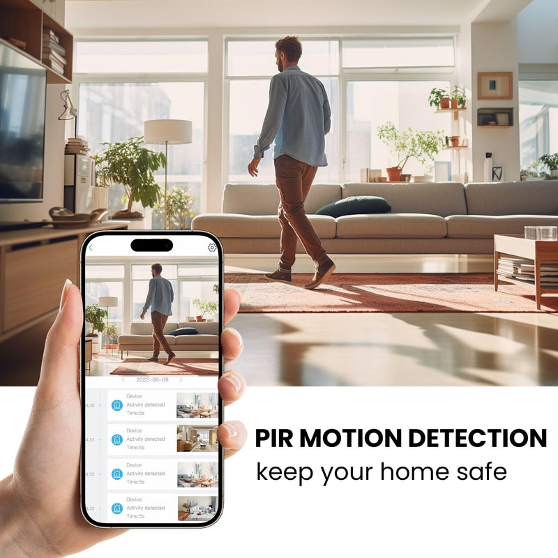 [Australia] - 2025 Upgraded Security Camera, 4K HD Mini Nanny Cam for Home with Night Vision, WiFi Indoor Camera, 100 Days Long Battery Life, Motion Detection, Remote Viewing, Wireless Surveillance Cam WIFI Camera 