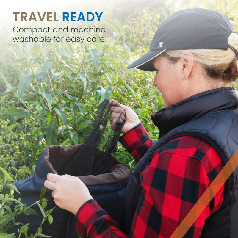 [Australia] - EVEN NATURALS Premium Mosquito Head Net - Ultra-Fine Bug Net for Maximum Head Protection ‚Äì Lightweight, Breathable Insect Shield for Camping, Hiking and Outdoor Adventures - 25x26x39 Inches 1-Pack 