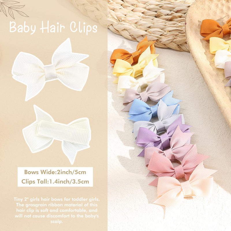 [Australia] - 24PCS 2inch Baby Hair Clips, Oaoleer Baby Girls Fully Lined Baby Bows Hair Pins Tiny Hair Bows Alligator Clips for Baby Girls Infants Toddlers 12 Colors in Pairs (Style D) Style D 