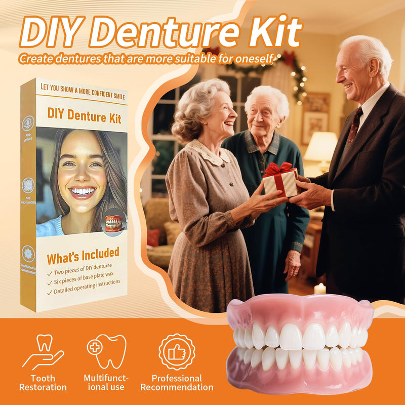 [Australia] - Denture Do it Yourself Full Set of Top and Bottom Fake Teeth to Create Your Perfect Smile at Home-NN03 