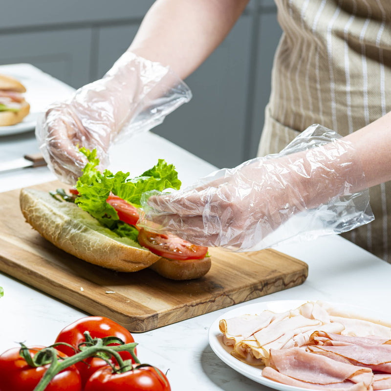 [Australia] - Comfy Package Disposable Poly Plastic Gloves for Cooking, Food Prep & Food Service, Latex & Powder Free- One Size Fits Most 500 