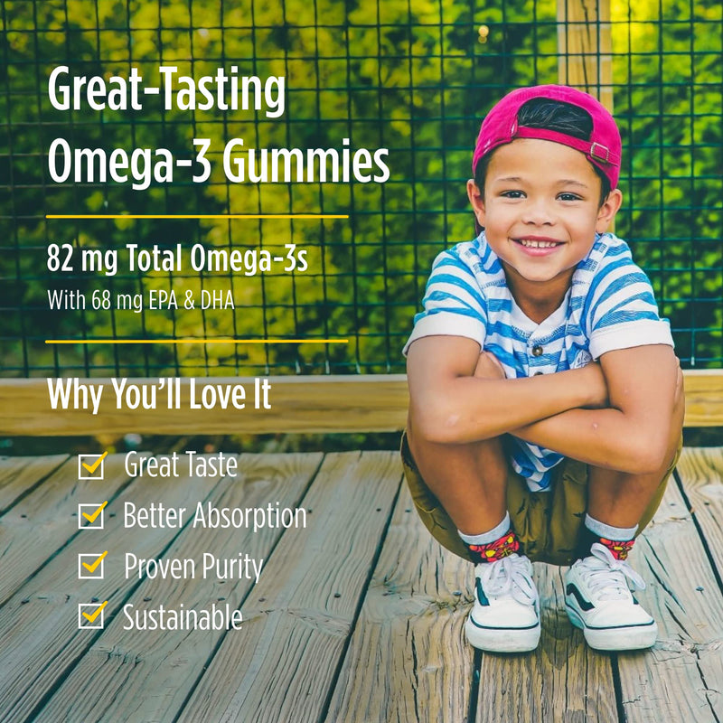[Australia] - Nordic Naturals Nordic Omega-3 Gummies, Tangerine - 120 Gummies - 82 mg Total Omega-3s with EPA & DHA - Non-GMO - 60 Servings 120 Count (Pack of 1) 