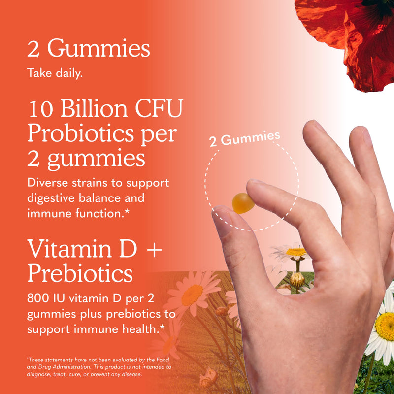 Garden of Life Dr Formulated 10 Billion CFU Prebiotic Fiber & Probiotic Gummies with Vitamin D3 for Digestive and Immune Health – Gluten Free, Non GMO, No Added Sugar, Orange Dream Flavor, 60 Gummies 60 Count (Pack of 1)