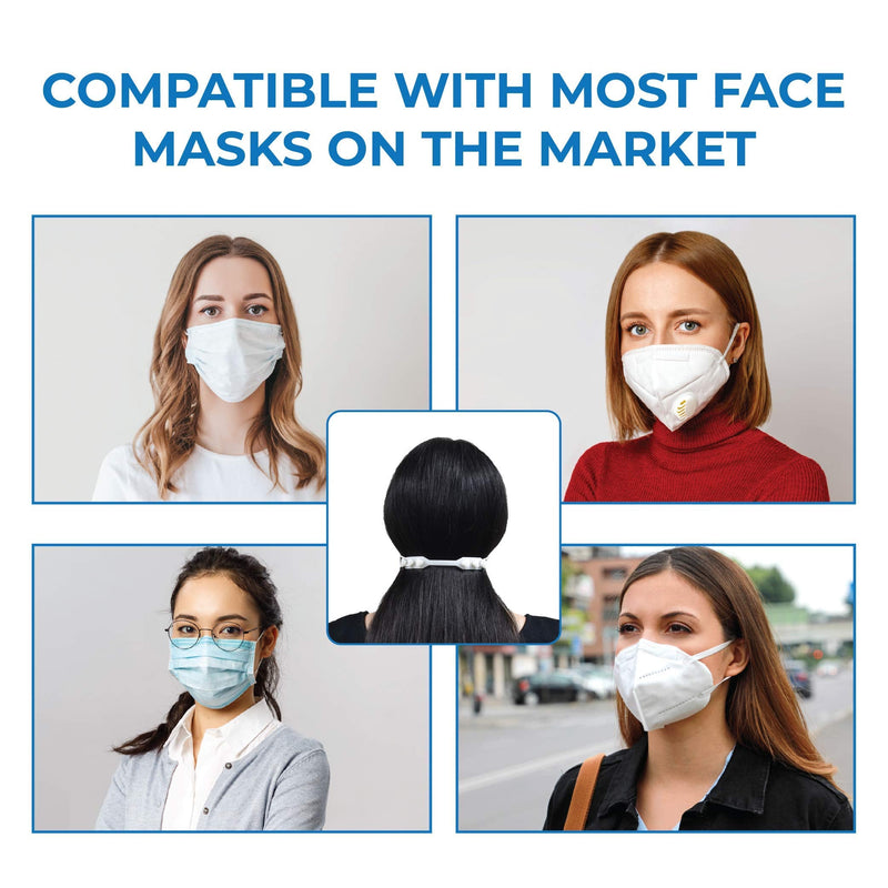 [Australia] - MASKT-EXT iMask Extender Straps by Adjustable Silicone Mask Extender Straps- Multiple Anti-Slip Hook Buckles, 10-Pack 