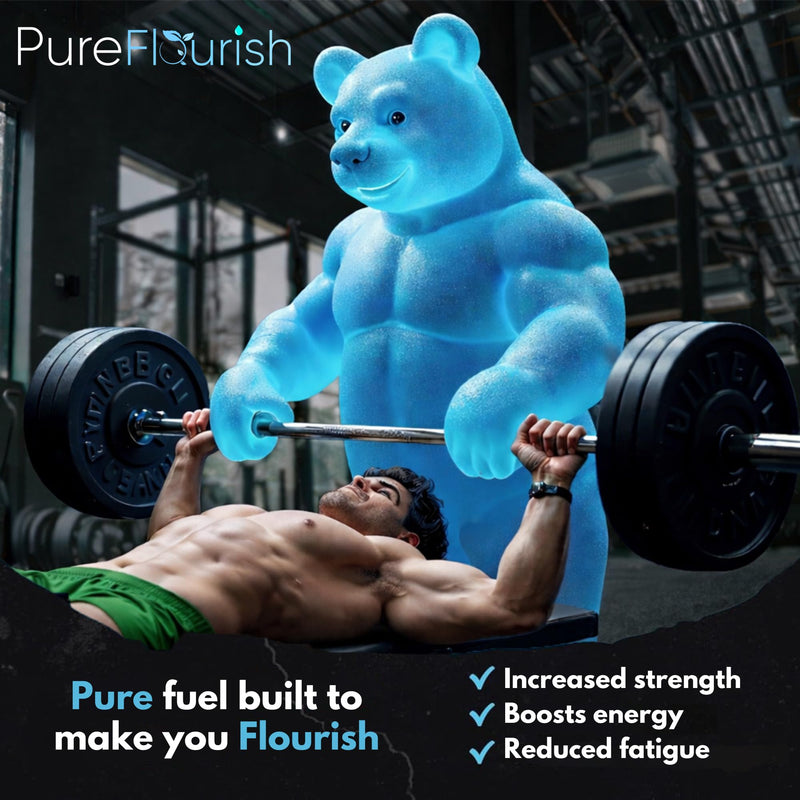 Creatine Gummies 5000mg Creatine monohydrate with 1000mg L-Taurine & 200mcg Vitamin B12 per Serving. (1 Month Supply). Vegan, Sugar-Free Gym Support for Performance & Muscle Power. Blueberry 1 count (Pack of 120)