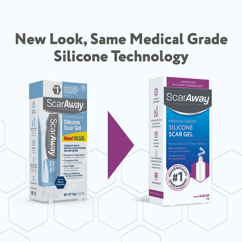[Australia] - ScarAway Silicone Scar Gel, Helps Improve Size, Color & Texture of Hypertrophic & Keloid Scars from Injury, Burns & Surgery, Water Resistant, 10g (0.35 Oz) 
