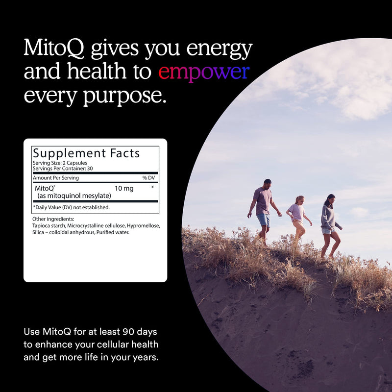 [Australia] - MitoQ Advanced CoQ10 Ubiquinol Supplement, Antioxidant Support for Mitochondria, Organ Health, Healthy Aging, and Cellular Energy (60 Veggie Capsules) 60 Count (Pack of 1) 