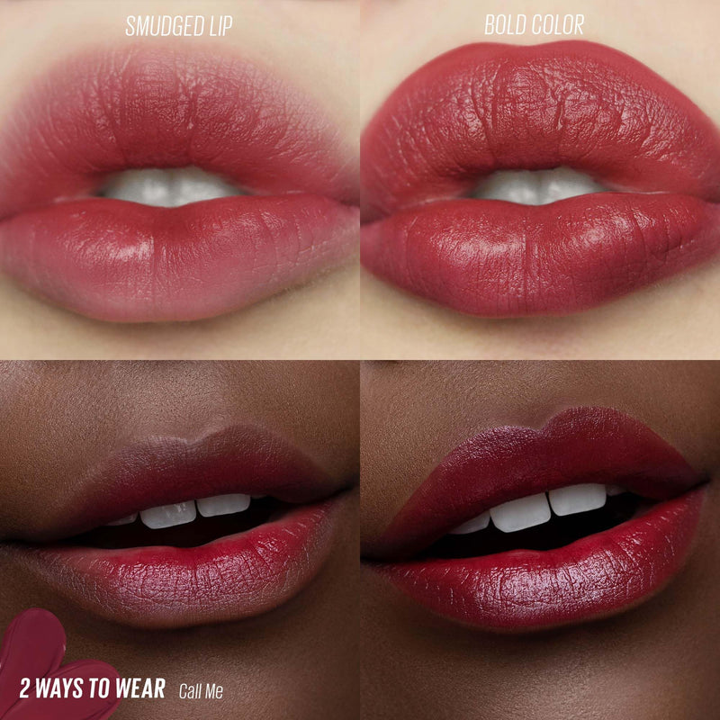 Kaja Lip Mousse - Love Swipe 01 Call Me | with Raspberry Seed Oil and Vitamin E, Buildable, Blendable, Moisturizing, Velvet Finish, Weightless Texture, Deep Shades, Vivid Color, Long Lasting, 0.22 Oz