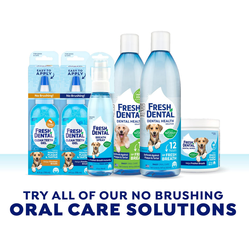 [Australia] - Fresh Dental Dog Toothpaste for Teeth Cleaning, Dog Breath Freshener, Easy Plaque & Tartar Remover Gel, No Toothbrush Needed, Effortless Dental Care, Minty Flavored Toothpaste, Made in USA, 4oz. Mint 
