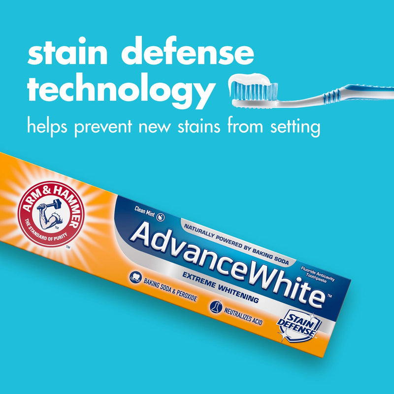 ARM & HAMMER Advance White Extreme Whitening Toothpaste, 4.3 oz. (Packaging of 6)