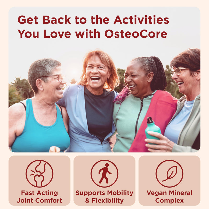 OsteoCore Calcium Supplements for Women, 1 Month Supply (120 Tablets) | Vitamin D3 & Vitamin K2 Complex, Bone Health, Gluten Free, Non GMO, Made in USA