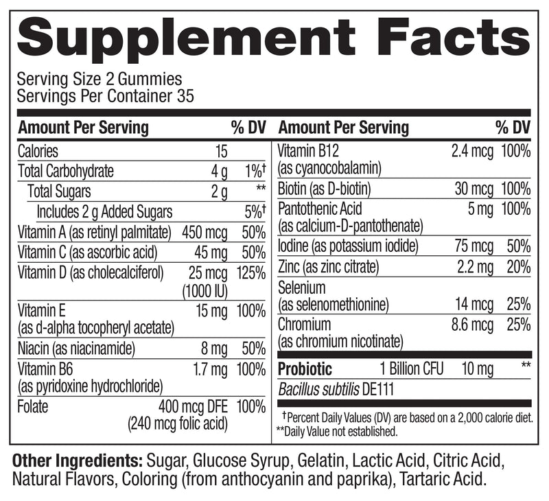OLLY Multi + Probiotic Gummy Vitamin, Digestive & Immune Support*- 70 Count 1 Count (Pack of 70)
