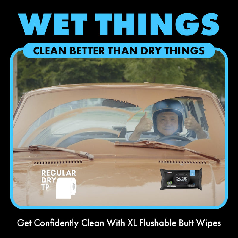 [Australia] - DUDE Wipes - On-The-Go Flushable Wipes - 1 Pack, 30 Wipes - Unscented Extra-Large Individually Wrapped Adult Wet Wipes - Vitamin E & Aloe - Septic and Sewer Safe Fragrance Free 30 Count (Pack of 1) 