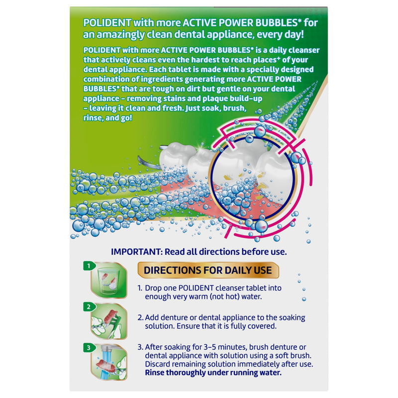 Polident 3 Minute Denture Cleanser Tablets - 90 count